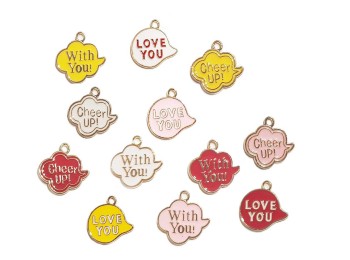 Assorted Charms/Pendants for bags, keychains, craft items etc.- pack of 12 pcs