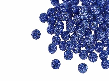 Dark Blue color Round Shape Ladies Buttons Loop Hole/Zircon Balls/shamballa beads