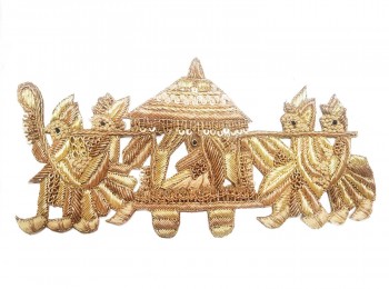 Golden Doli Patch Hand embroidery Patch for Bridal Suits, Lehenga etc.