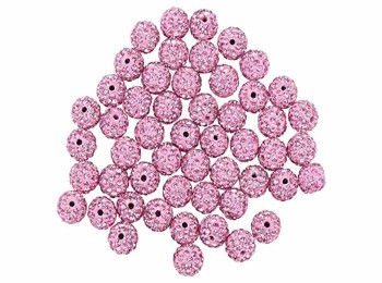 Baby Pink color Round Shape Ladies Buttons Loop Hole/Zircon Balls/shamballa beads