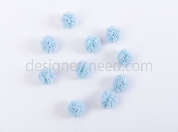 Flowers Sky Blue Color Net Fabric set of 10 Pieces (FLR0002E)